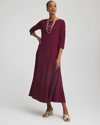 Seamed Crepe Maxi Dress