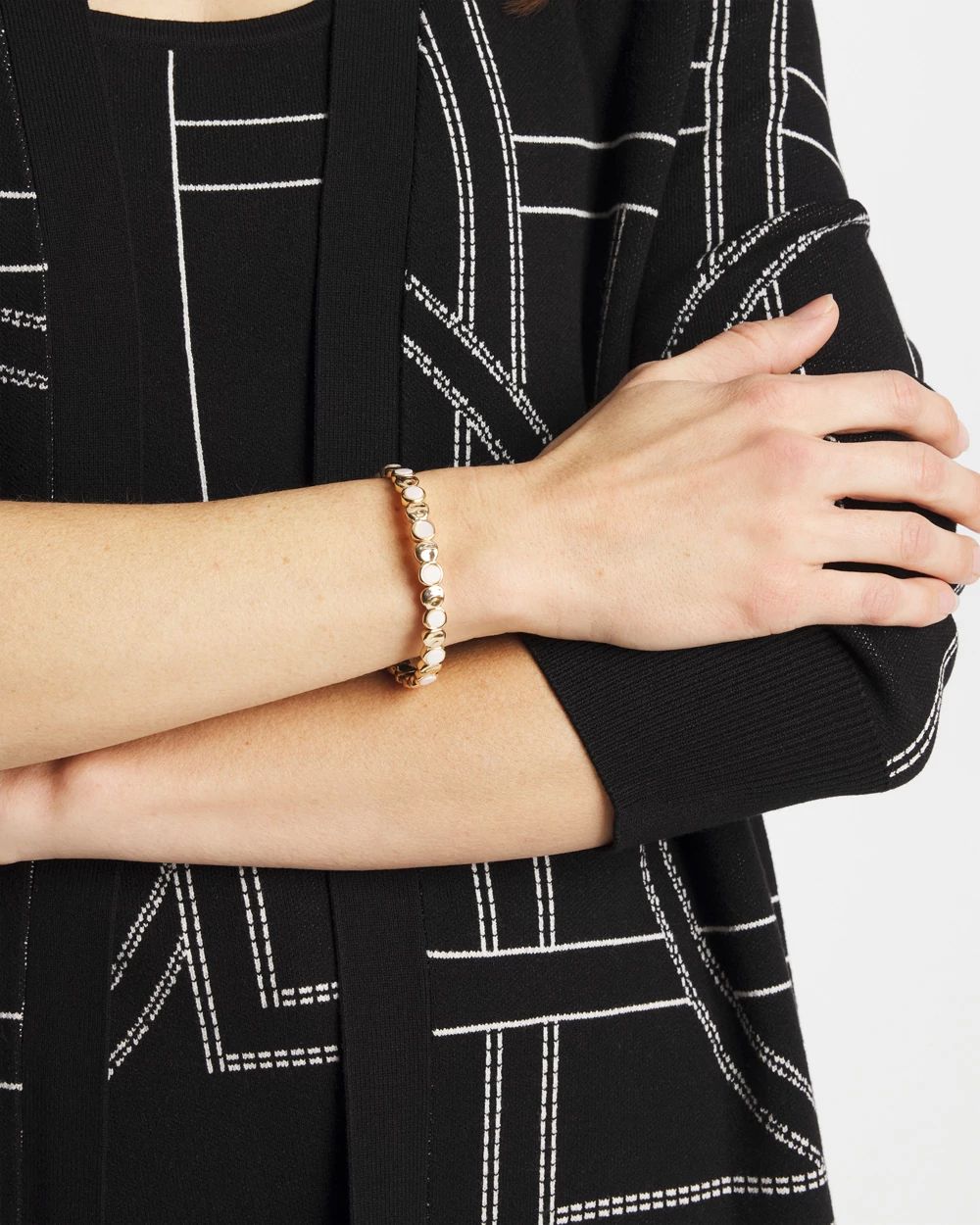 Pearl Mini Circle Stretch Bracelet