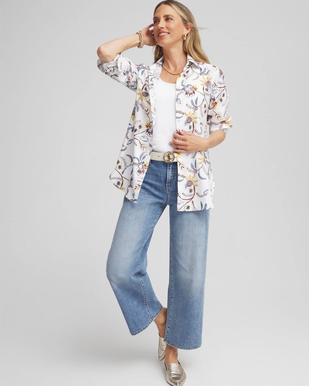 No Iron™ Long-Sleeved Floral Shirt click to view larger image.