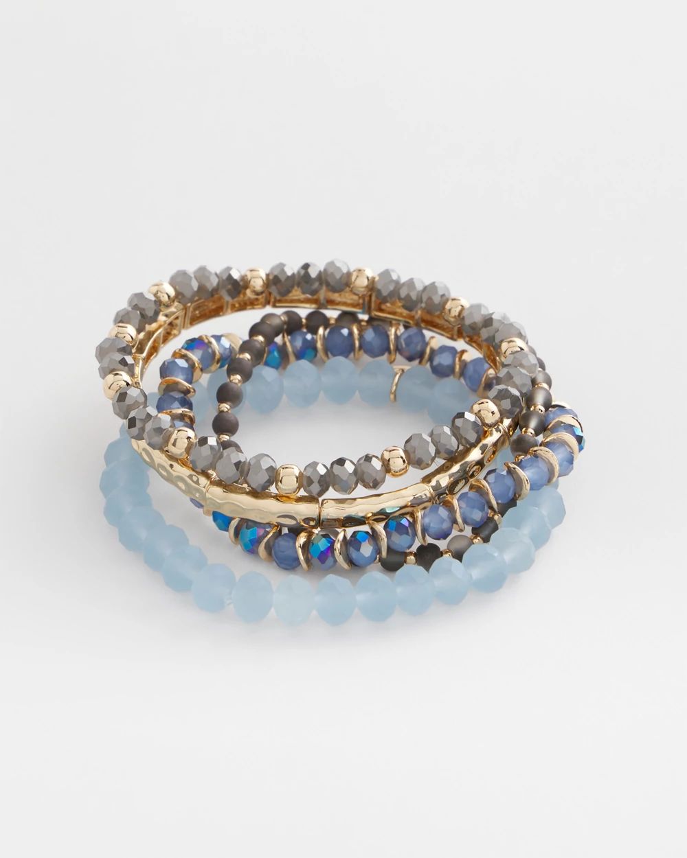 Blue Stretch Set of Five Bracelets