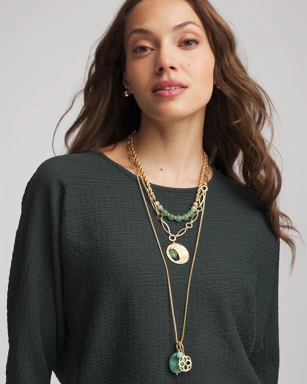 Convertible Triple-Strand Pendant Necklace