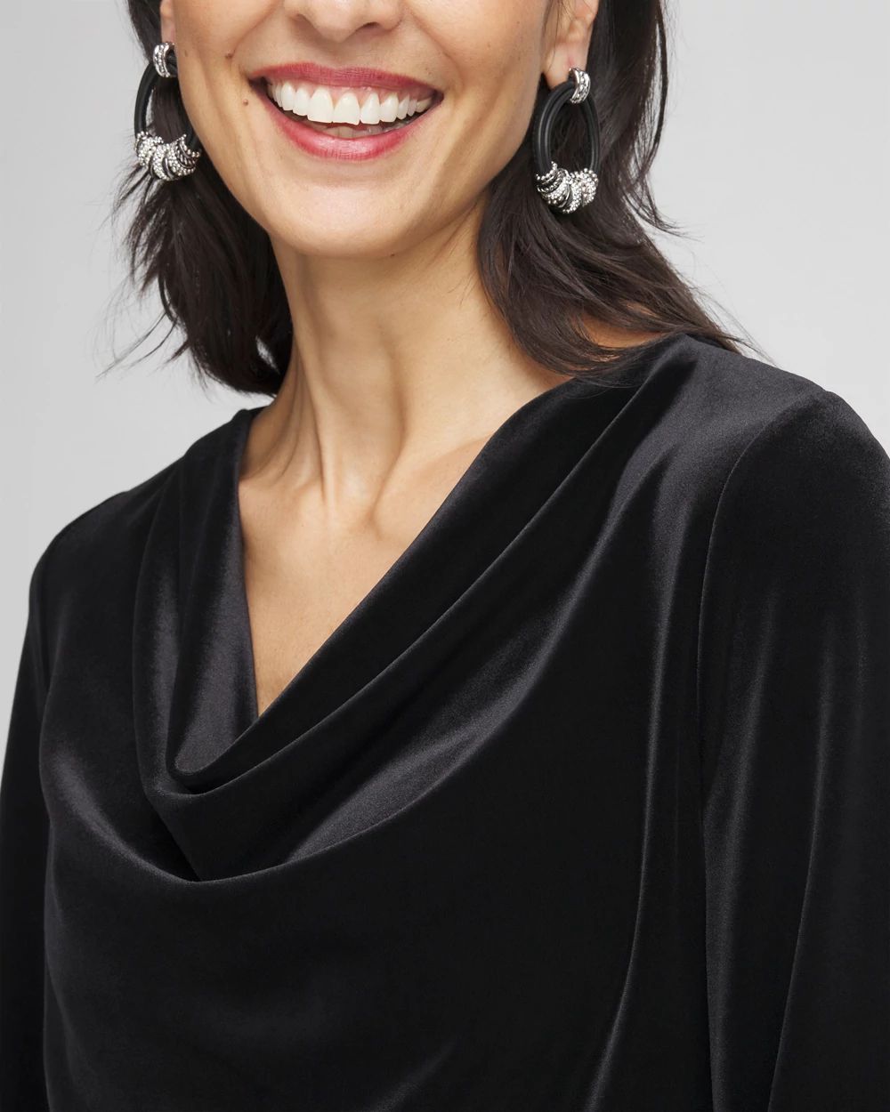 Travelers™ Velvet Cowlneck Top click to view larger image.