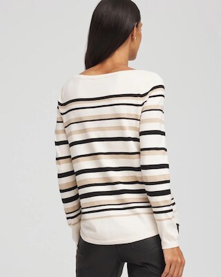 Ella Stripe Boatneck Sweater click to view larger image.
