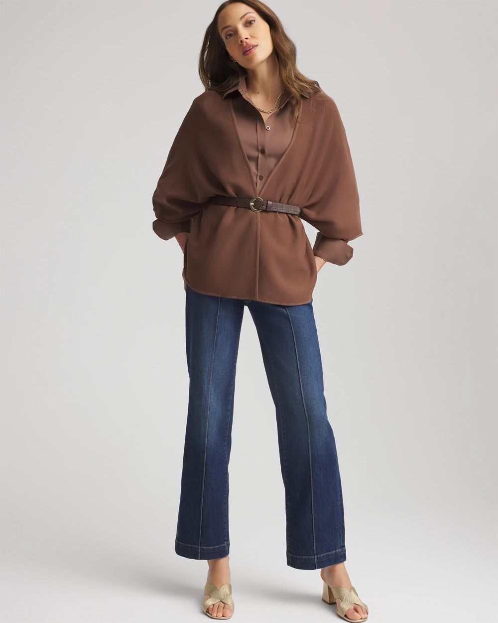 Crepe Open-Front Ruana