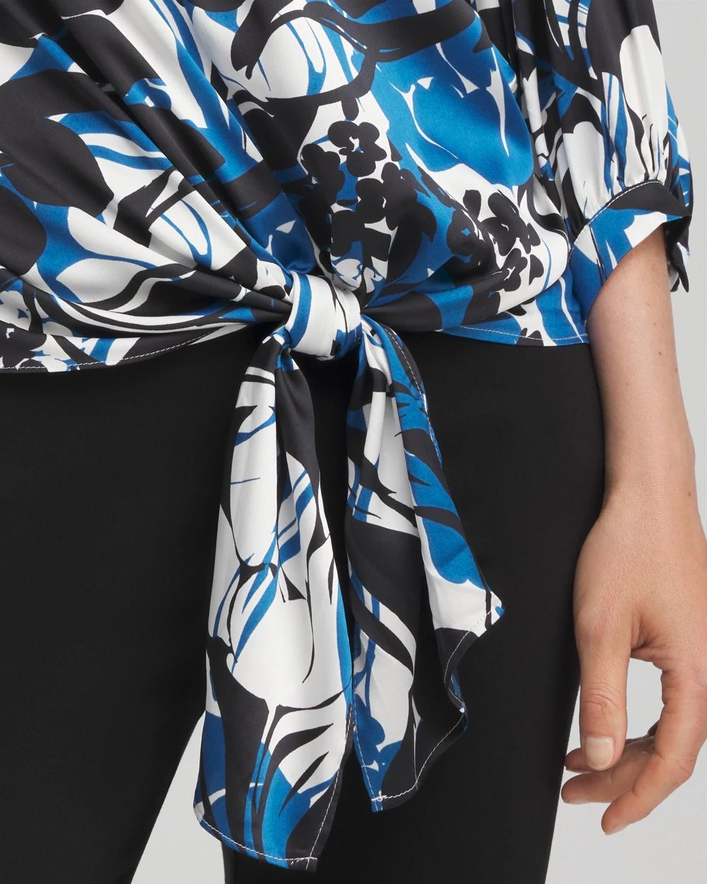 Floral Tie-Front Blouse