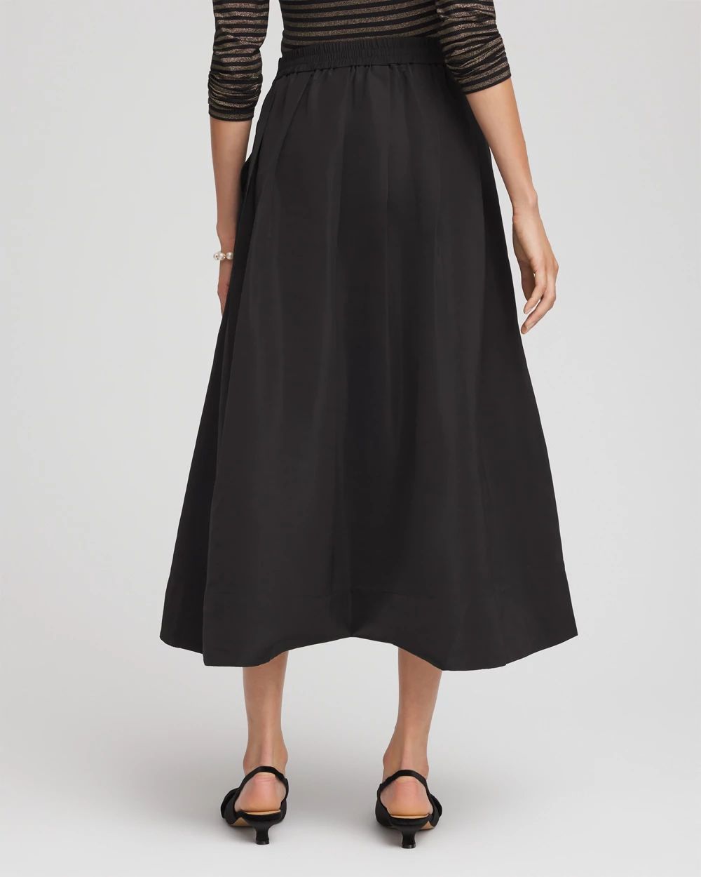 Pleated Taffeta Maxi Skirt click to view larger image.