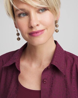 Gold Antique Drop Earrings click to view larger image.