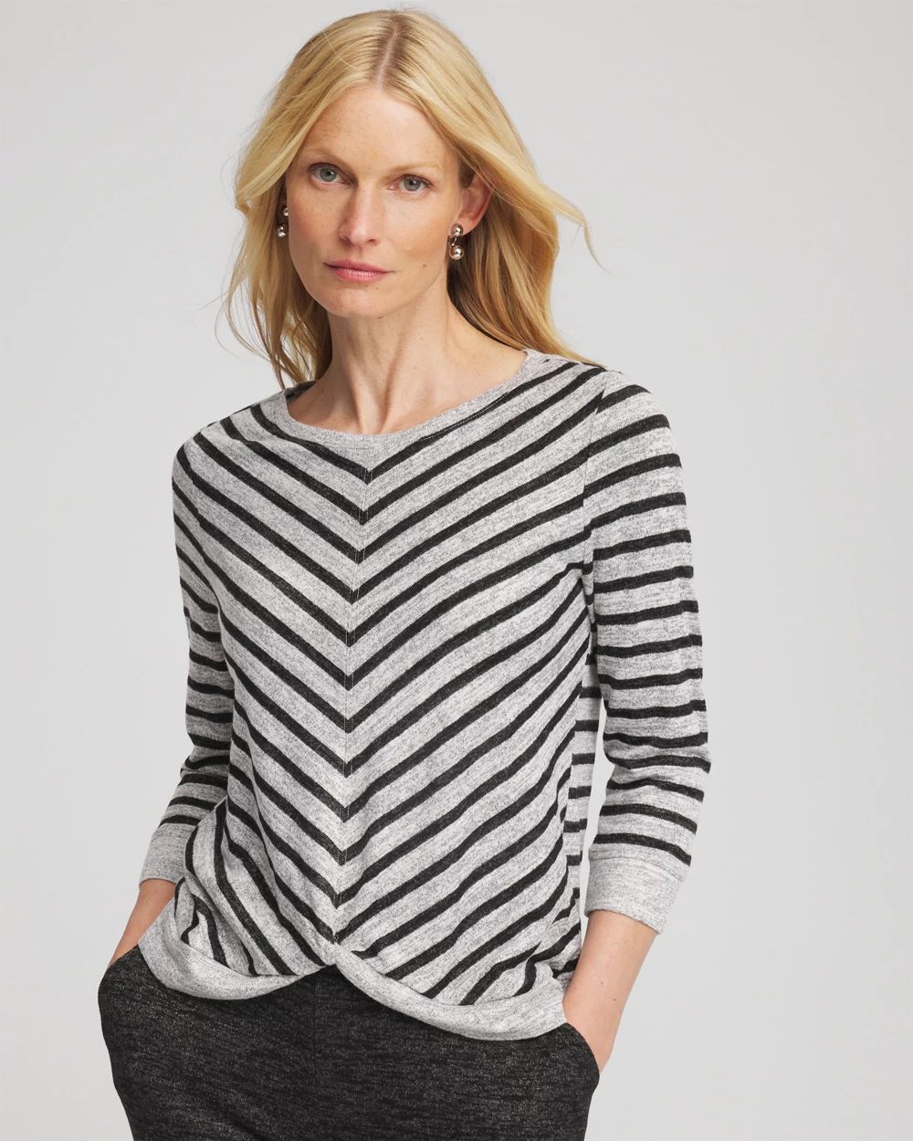 Zenergy® Striped Twist-Front Top
