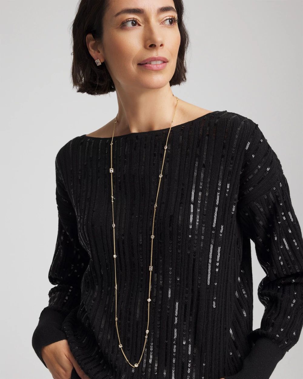 Fine Crystal Long Chain Necklace