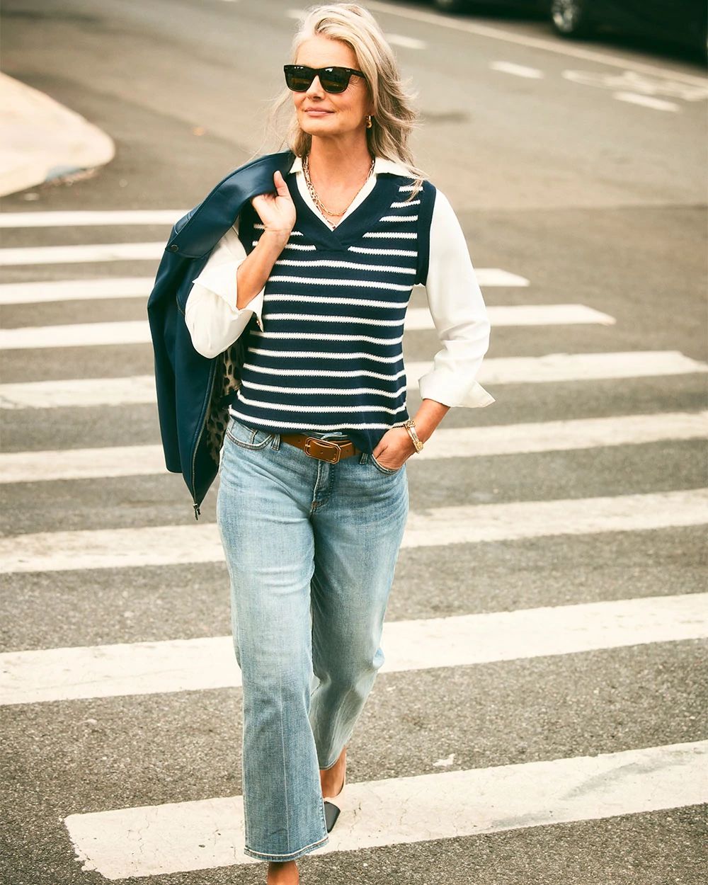 Girlfriend Straight Ankle Jeans