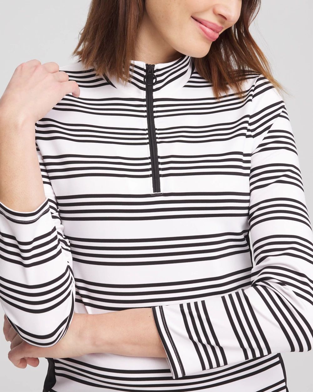 Zenergy® UPF Stripe Long Sleeve Top click to view larger image.
