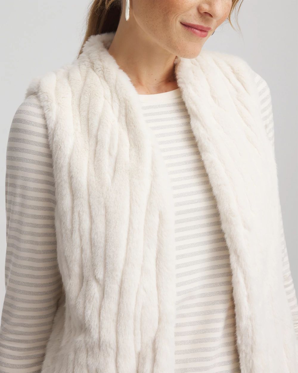 Elongated Faux Fur Vest click to view larger image.