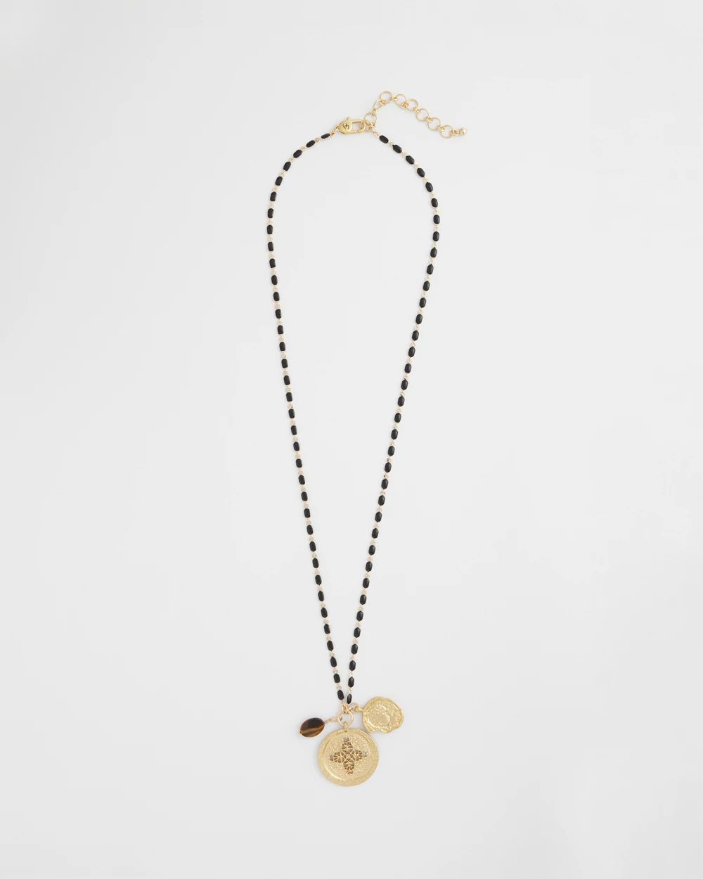 Tiger's Eye Stone Medallion Necklace