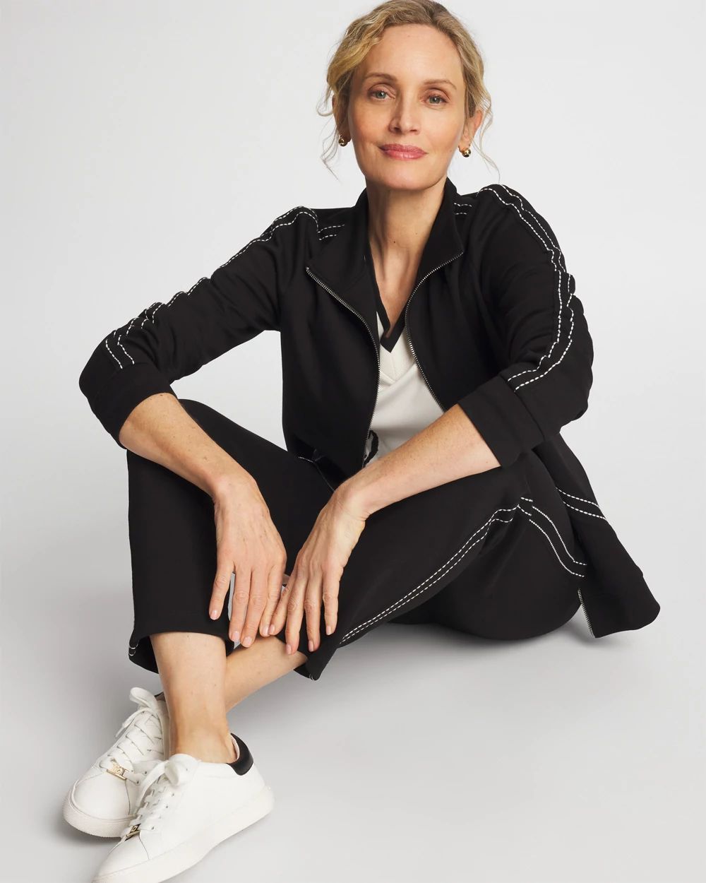 Zenergy® Double-Knit Pick Stitch Ankle Pants click to view larger image.