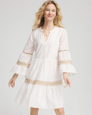 Crochet-Lace Trim Popover Dress