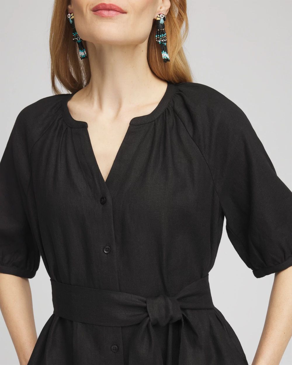 Linen Midi Shirtdress click to view larger image.