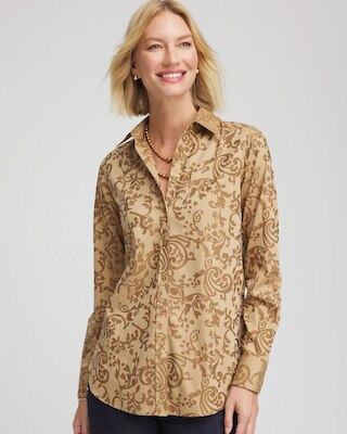 No Iron™ Jacquard Scrolls  Shirt