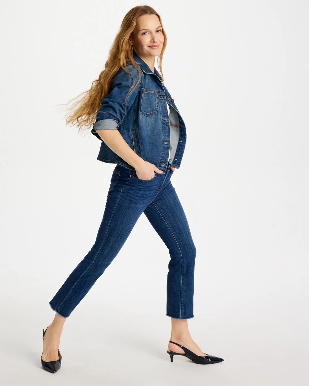 Petite Girlfriend Fray Hem Kick Flares