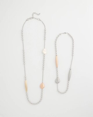 Copper and Silver Double Strand Necklace click to view larger image.