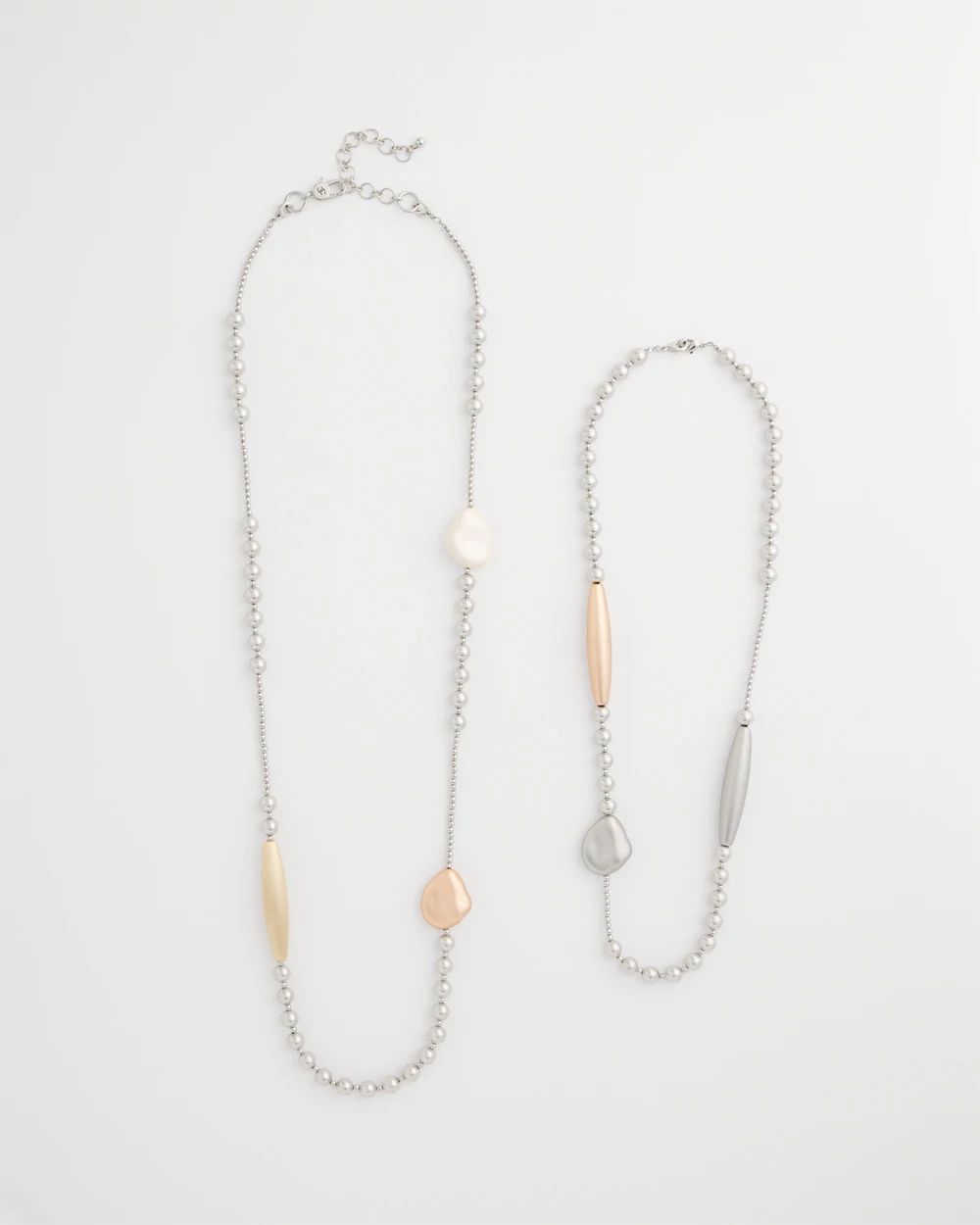 Copper and Silver Double Strand Necklace