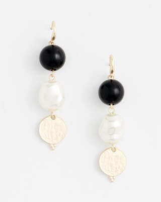 Linear Gold Pearl Earrings