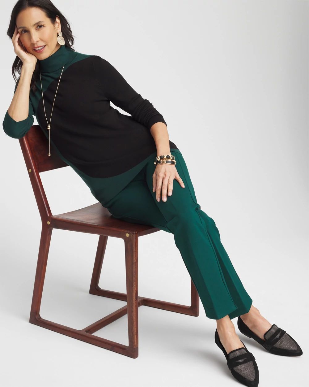 Ella Colorblock Turtleneck Sweater click to view larger image.