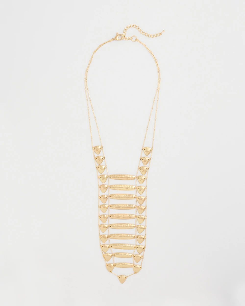Golden Textured Bib Necklace