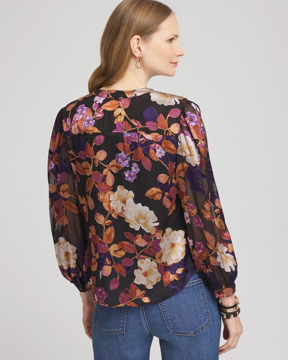Floral Burnout Blouse