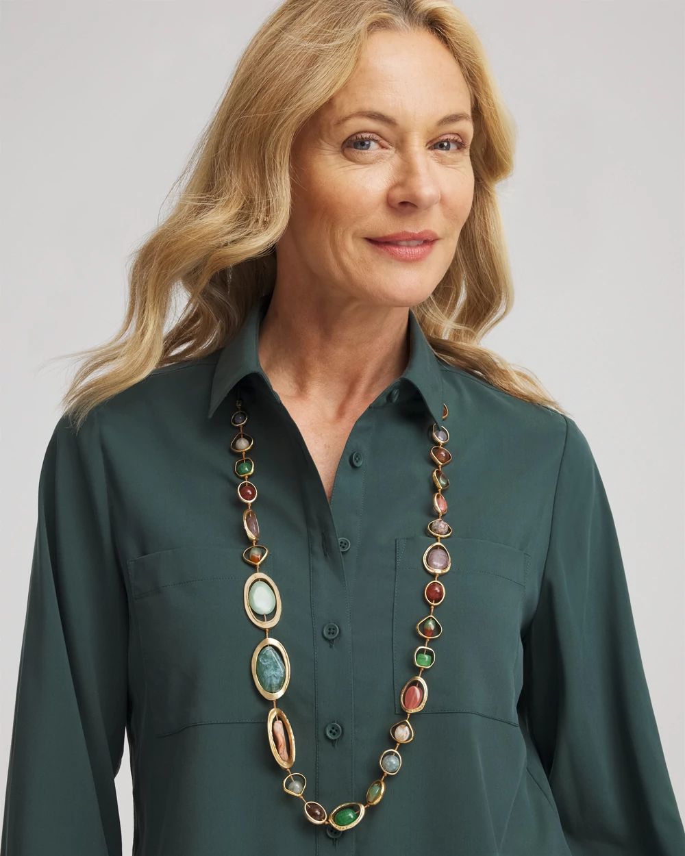 Chico's Originals Long Multi-Stone Necklace