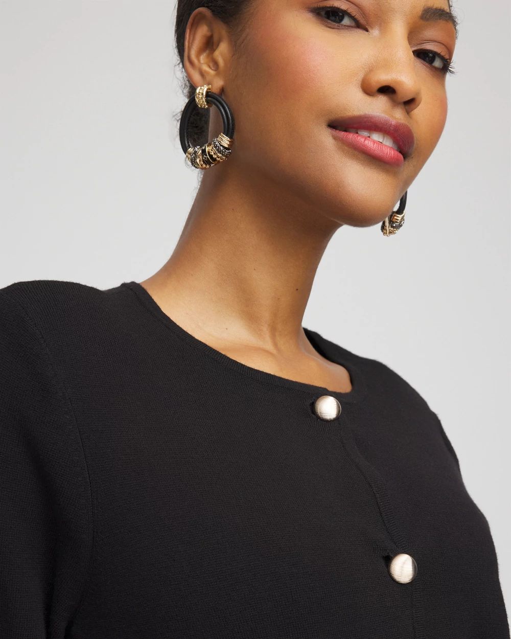 Button-Down Crewneck Coatigan click to view larger image.