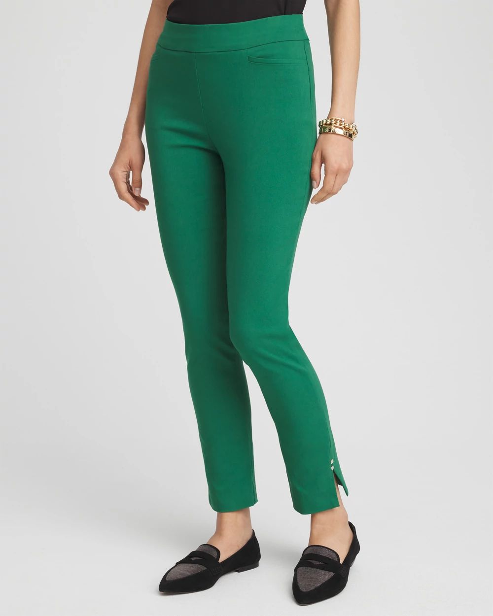 Petite Brigitte Rivet Slit Ankle Pants