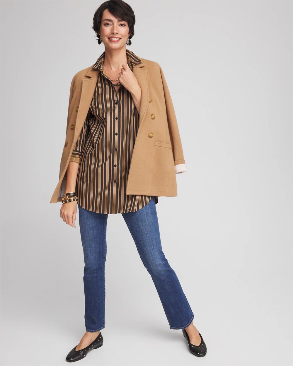 No Iron™ Stripe Tunic click to view larger image.