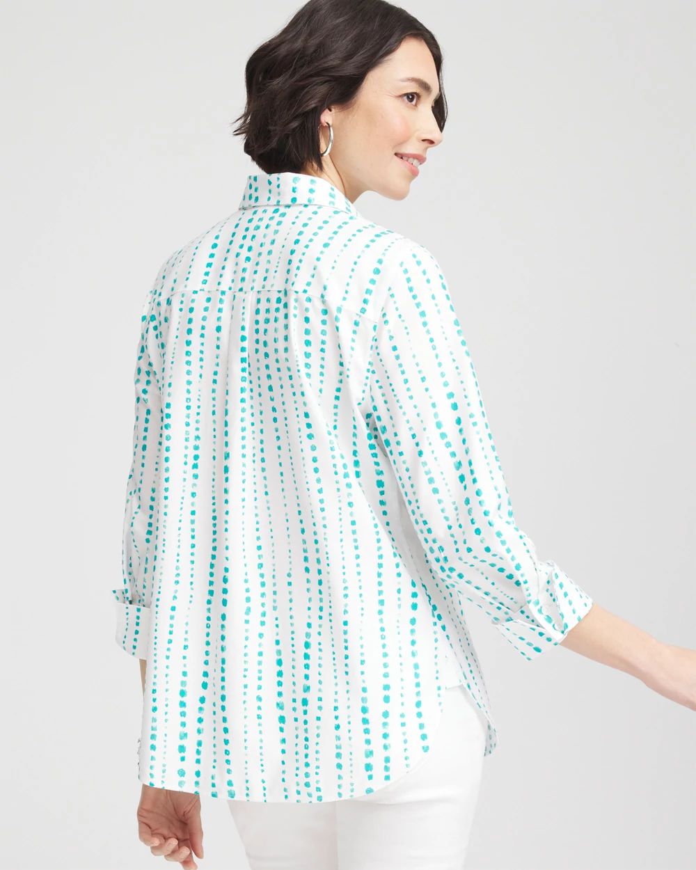 No Iron™ Sateen Bubble Print Shirt click to view larger image.