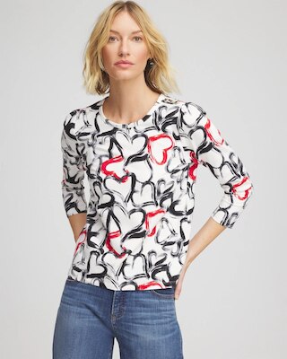 Love Brush Button Heart Tee