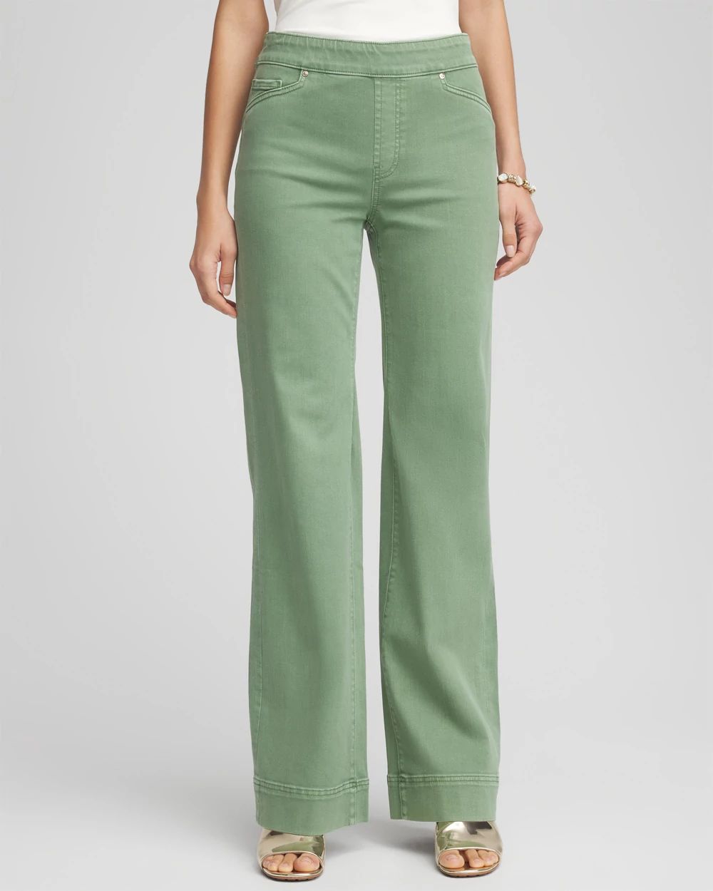 Relaxed-Leg Pull-On Jeans