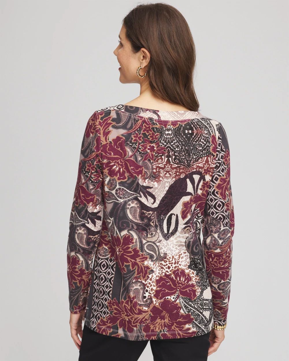 Printed Pima Cotton Bateau-Neck Tee click to view larger image.