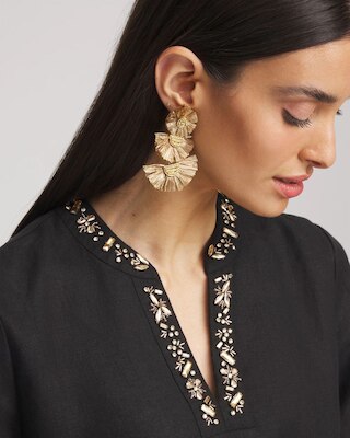 Embellished Linen Kurta Dress click to view larger image.