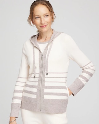 Zenergy® Luxe Metallic Striped Sweater click to view larger image.