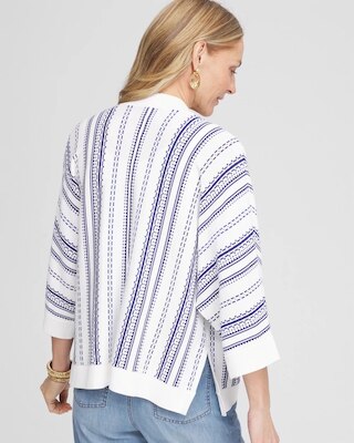 Island Motif Embroidered Cardigan