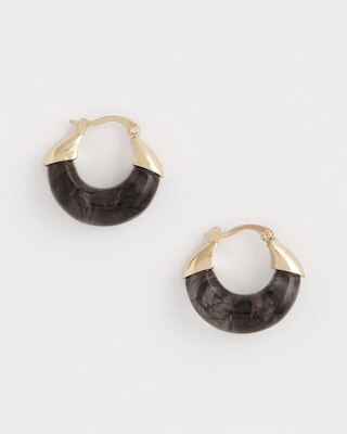 Marble Gold Hoop Earrings
