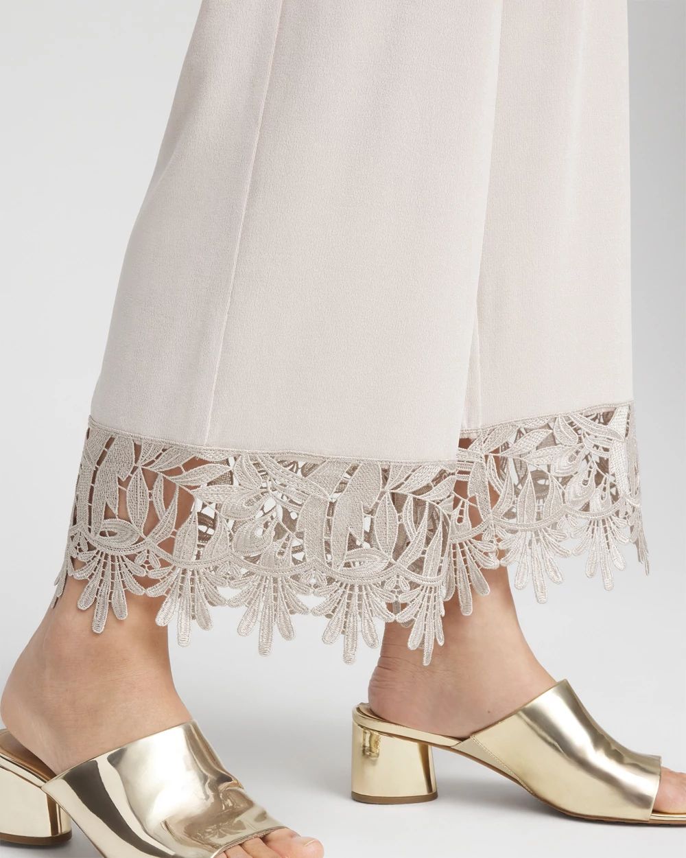 Travelers™ Lace Trim Cropped Pants