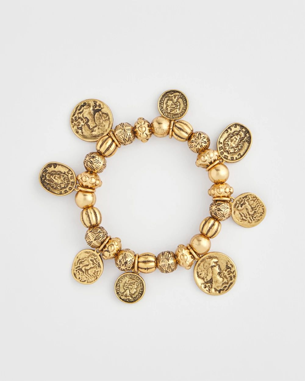 Coin Charm Stretch Bracelet