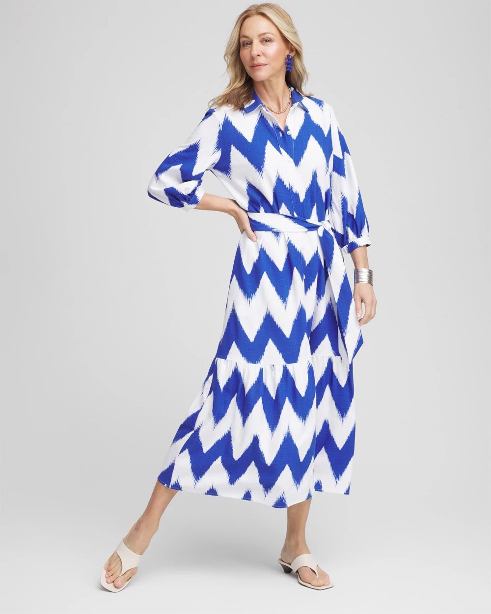 Chevron Striped Shirtdress