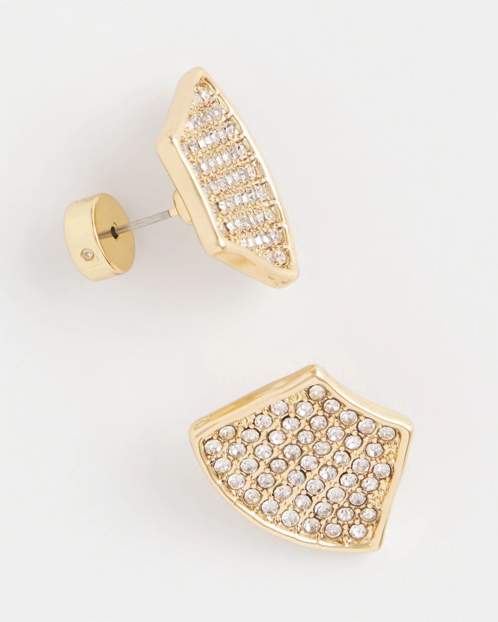 Gold Glitz Fan Earrings