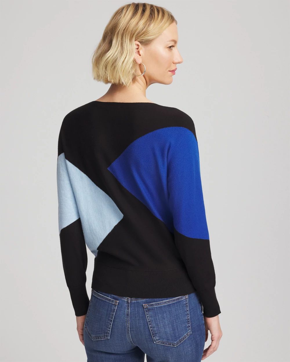 Ella Dolman Intarsia Pullover Sweater click to view larger image.