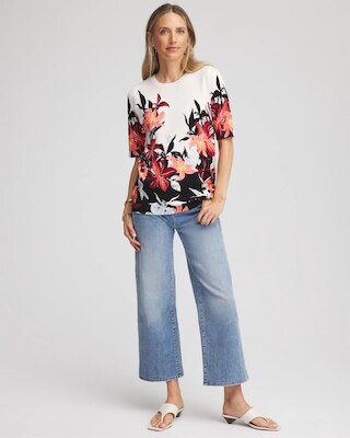 Floral Print Crewneck Sweater click to view larger image.