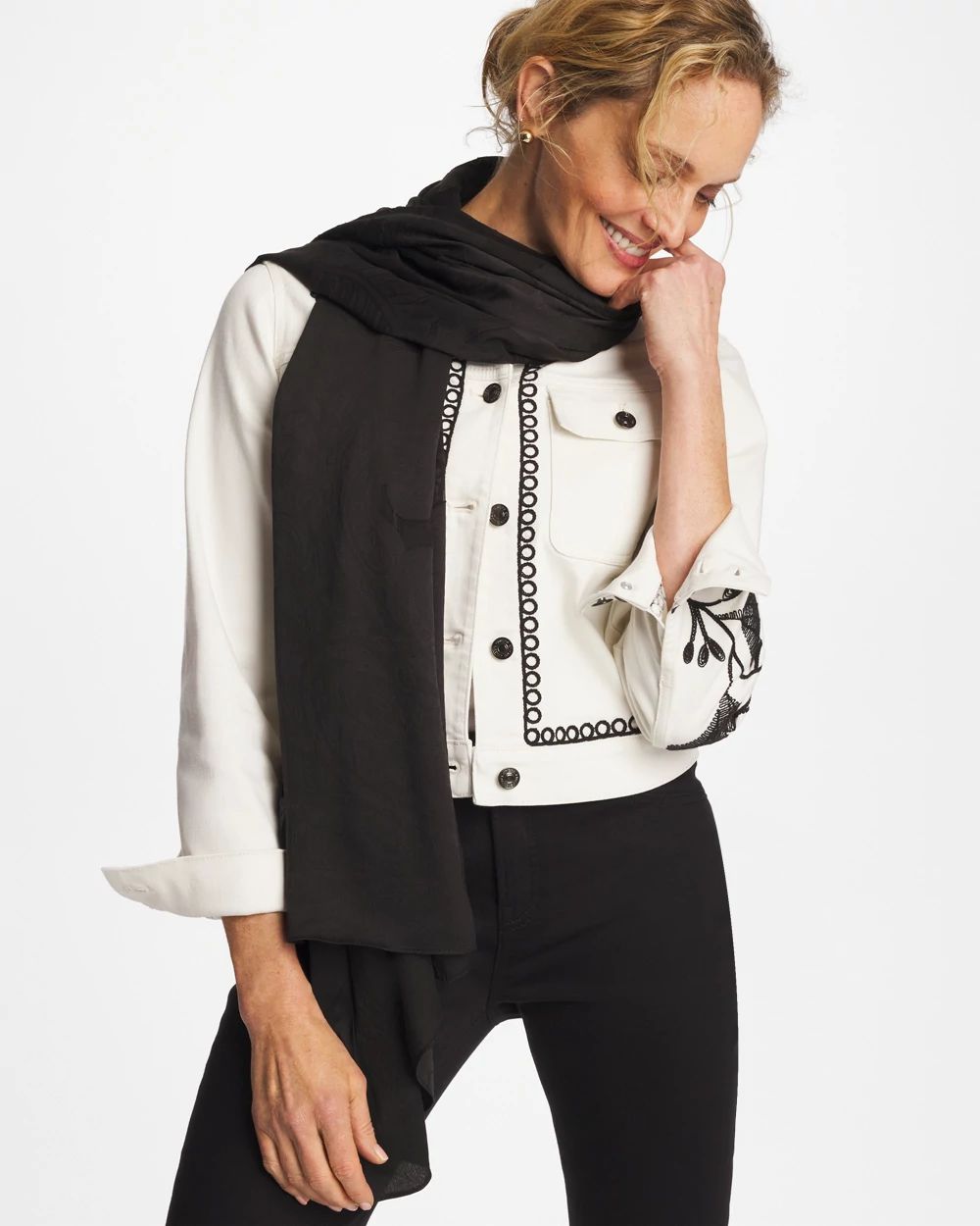 Floral Burnout Oblong Scarf