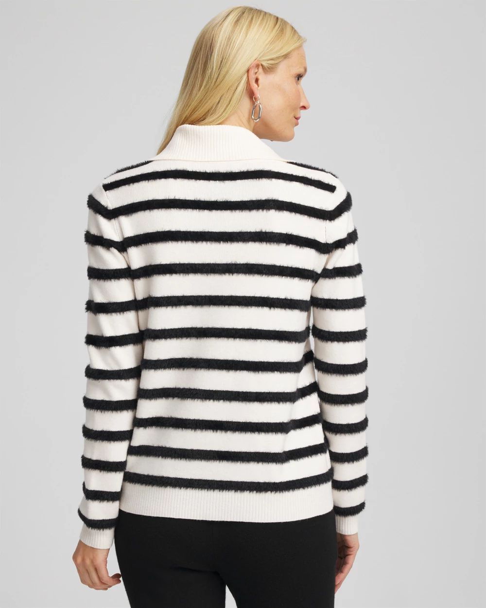 Zenergy® Luxe Eyelash Striped Sweater click to view larger image.