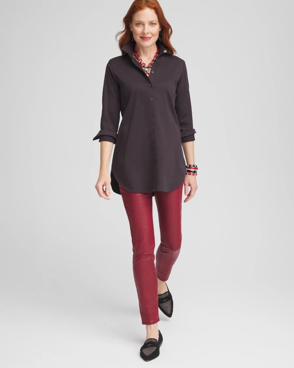 Girlfriend Coated Ankle Jeans