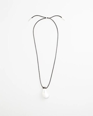 Silvertone Adjustable Pendant Necklace